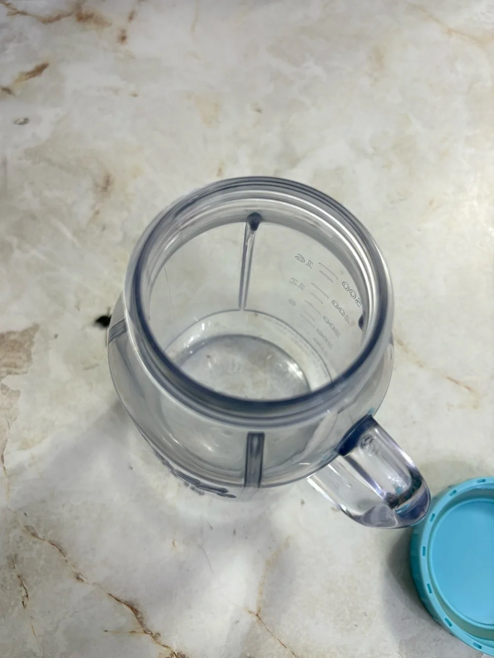 Clear Plastic Mason Mug with Light Blue Lid - Party Tableware